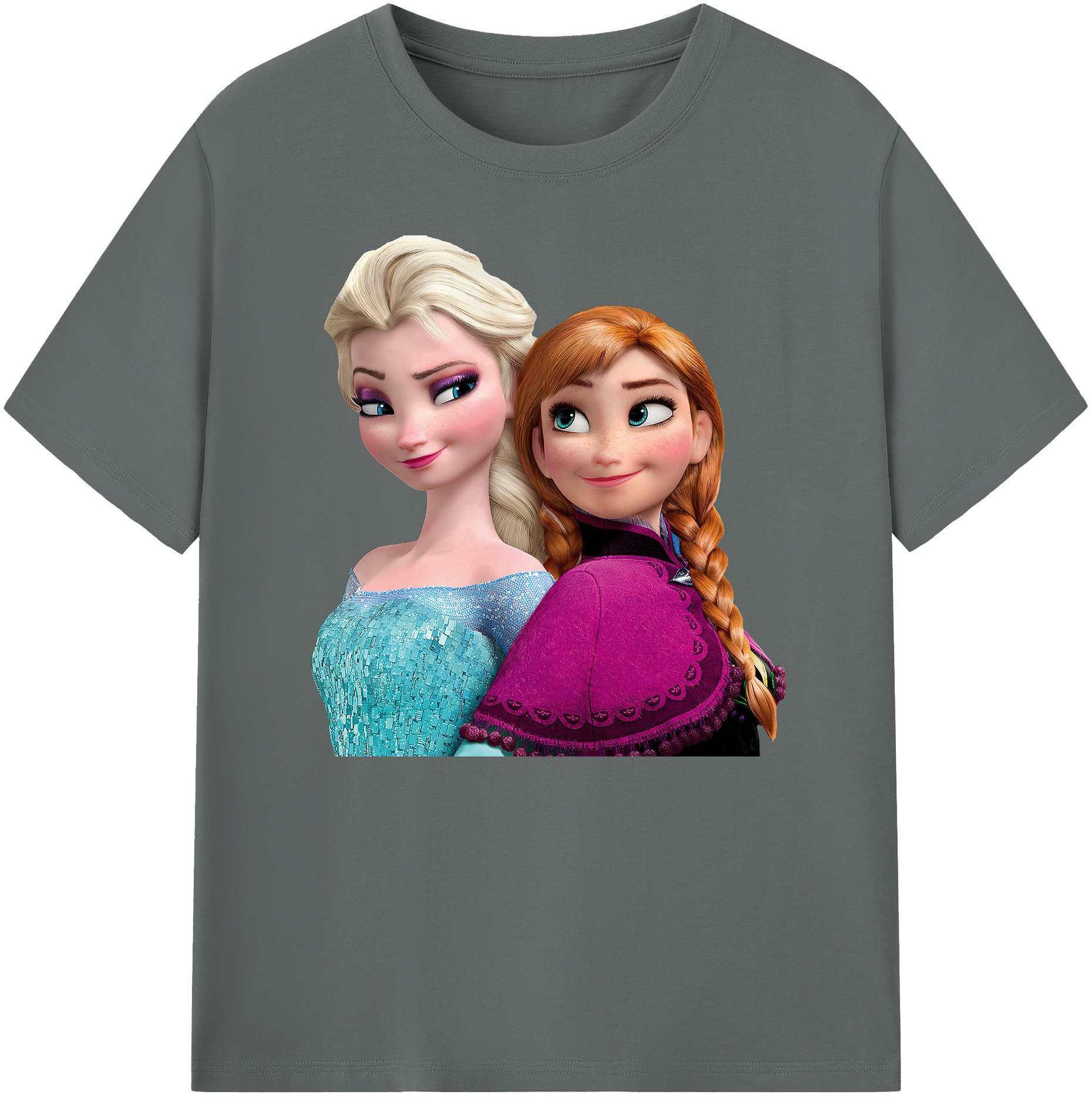 （画像用） アナと雪の女王 アンナ エルサ Frozen Anna Elsa 綿100％ メンズ半袖Tシャツ｜肌触りやわらか＆通気性